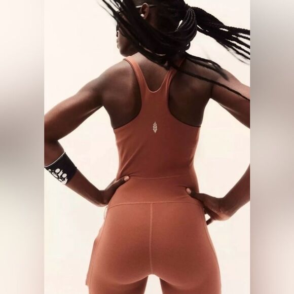 NWOT Free People Movement Never Better Runsie | XSmall | Sienna - Picture 2 of 11